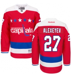 Men's Reebok Washington Capitals #27 Alexander Alexeyev Authentic Red Third NHL Jersey