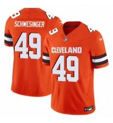 Men's Cleveland Browns #49 Carson Schwesinger Orange 2025 F.U.S.E. Vapor Limited Football Stitched Jersey
