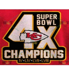 Embroidered Kansas City Chiefs IV,LIV,LVII, LVIII 4x Champions Jersey Patch