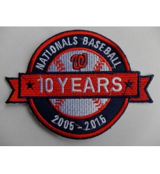 Stitched 2015 Washington Nationals Baseball 10th Anniversary Years Jersey Sleeve Patch