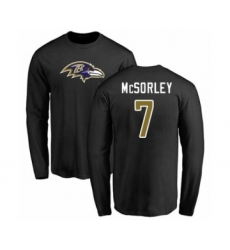 Football Baltimore Ravens #7 Trace McSorley Black Name & Number Logo Long Sleeve T-Shirt