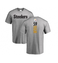 Football Pittsburgh Steelers #59 Jack Ham Ash Backer T-Shirt