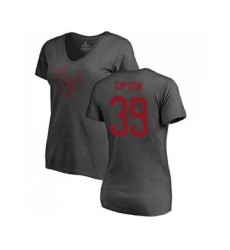 Football Women's Houston Texans #39 Tashaun Gipson Ash One Color T-Shirt