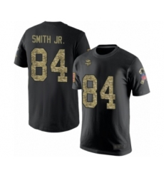 Football Minnesota Vikings #84 Irv Smith Jr. Black Camo Salute to Service T-Shirt