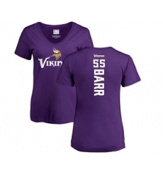 Football Women's Minnesota Vikings #55 Anthony Barr Purple Backer Slim Fit T-Shirt
