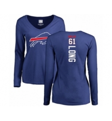 Football Women's Buffalo Bills #61 Spencer Long Royal Blue Backer Long Sleeve T-Shirt