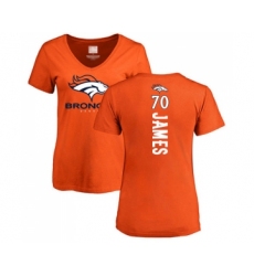 Football Women's Denver Broncos #70 Ja'Wuan James Orange Backer T-Shirt