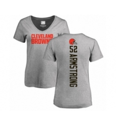 Football Women's Cleveland Browns #52 Ray-Ray Armstrong Ash Backer V-Neck T-Shirt