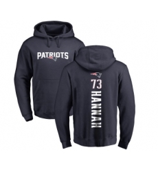 Football New England Patriots #73 John Hannah Navy Blue Backer Pullover Hoodie