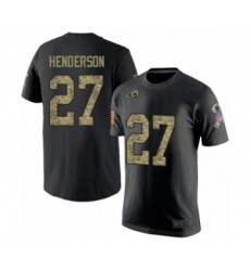Men's Los Angeles Rams #27 Darrell Henderson Black Camo Salute to Service T-Shirt