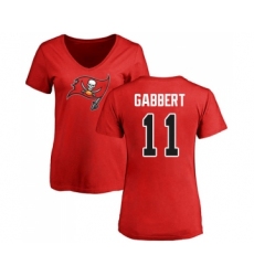 Football Women's Tampa Bay Buccaneers #11 Blaine Gabbert Red Name & Number Logo T-Shirt