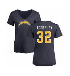 Football Women's Los Angeles Chargers #49 Drue Tranquill Navy Blue Backer T-Shirt