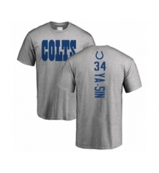 Football Indianapolis Colts #34 Rock Ya-Sin Ash Backer T-Shirt