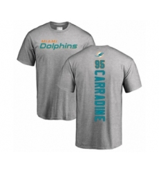 Football Miami Dolphins #95 Tank Carradine Ash Backer T-Shirt