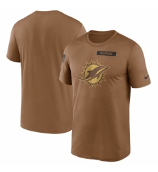 Men's Miami Dolphins 2023 Brown Salute To Service Legend Performance T Shirt