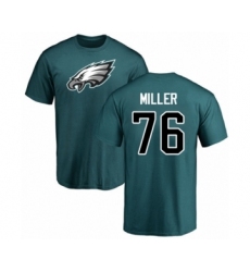 Philadelphia Eagles #76 Shareef Miller Green Name & Number Logo T-Shirt