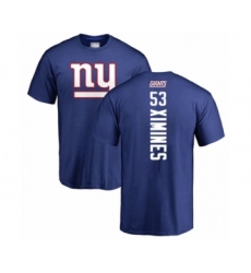 Football New York Giants #53 Oshane Ximines Royal Blue Backer T-Shirt