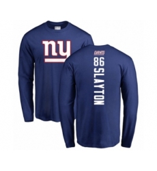 Football New York Giants #86 Darius Slayton Royal Blue Backer Long Sleeve T-Shirt