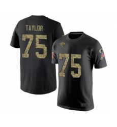 Football Men's Jacksonville Jaguars #75 Jawaan Taylor Black Camo Salute to Service T-Shirt