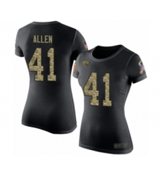 Football Women's Jacksonville Jaguars #41 Josh Allen Black Camo Salute to Service T-Shirt