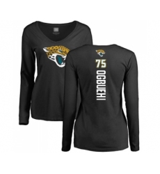 Football Women's Jacksonville Jaguars #75 Cedric Ogbuehi Black Backer Slim Fit Long Sleeve T-Shirt