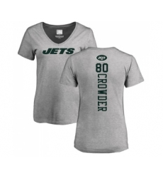 Football Women's New York Jets #80 Jamison Crowder Ash Backer T-Shirt