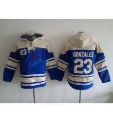 Men's Los Angeles Dodgers #23 Adrian Gonzalez Blue Alternate MLB Hoodie