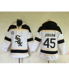 Men's Chicago White Sox #45 Michael Jordan Retired White Baseball MLB Hoodie