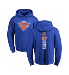 Basketball New York Knicks #67 Taj Gibson Royal Blue Backer Pullover Hoodie
