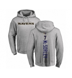 Football Baltimore Ravens #7 Trace McSorley Ash Backer Pullover Hoodie