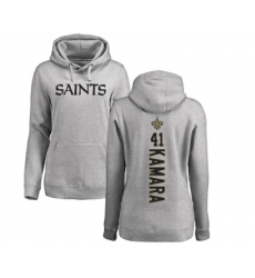 Football Women's New Orleans Saints #41 Alvin Kamara Ash Backer Pullover Hoodie