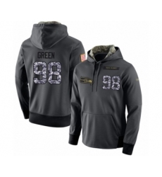 Football Men's Seattle Seahawks #98 Rasheem Green Stitched Black Anthracite Salute to Service Player Performance Hoodie
