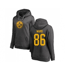 Football Women's Pittsburgh Steelers #86 Hines Ward Ash One Color Pullover Hoodie