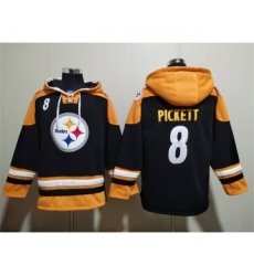 Men's Pittsburgh Steelers #8 Kenny Pickett Black Ageless Must-Have Lace-Up Pullover Hoodie