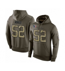 Football Men's Houston Texans #52 Barkevious Mingo Green Salute To Service Pullover Hoodie