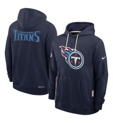 Men's Tennessee Titans Navy Sideline Standard Issue Initial Home Dri-FIT Pullover Hoodie