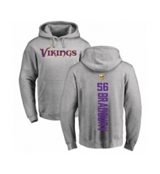 Football Minnesota Vikings #56 Garrett Bradbury Ash Backer Pullover Hoodie