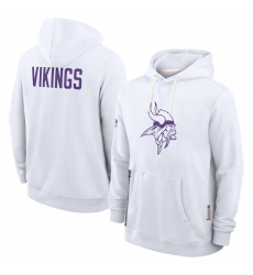 Men's Minnesota Vikings White Sideline Standard Issue Initial Home Dri-FIT Pullover Hoodie