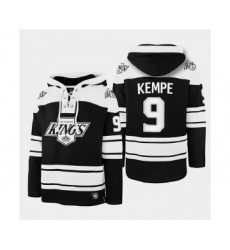 Men's Los Angeles Kings #9 Adrian Kempe Black Ageless Must-Have Lace-Up Pullover Hoodie