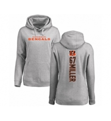 Football Women's Cincinnati Bengals #67 John Miller Ash Backer Pullover Hoodie