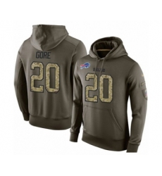 Football Men's Buffalo Bills #20 Frank Gore Green Salute To Service Pullover Hoodie