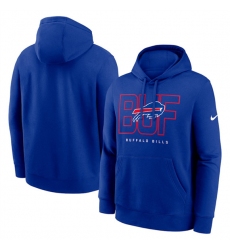Men's Buffalo Bills Royal Busted Play Club Fleece Pullover Hoodie