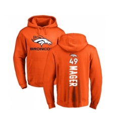 Football Denver Broncos #49 Craig Mager Orange Backer Pullover Hoodie