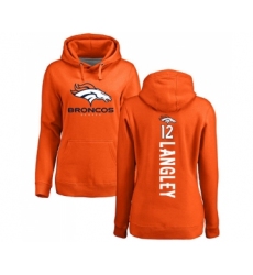 Football Women's Denver Broncos #12 Brendan Langley Orange Backer Pullover Hoodie