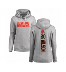 Football Women's Cleveland Browns #20 Howard Wilson Ash Backer Pullover Hoodie