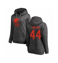 Football Women's Cleveland Browns #44 Sione Takitaki Brown Name & Number Logo Pullover Hoodie