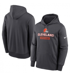 Men's Cleveland Browns Anthracite Toss Sweep Performance Pullover Hoodie