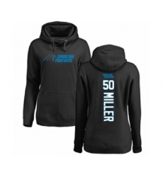 Football Women's Carolina Panthers #50 Christian Miller Black Backer Pullover Hoodie
