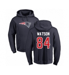 Football New England Patriots #84 Benjamin Watson Navy Blue Name & Number Logo Pullover Hoodie