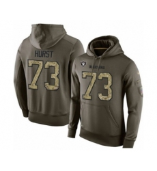 Football Men's Oakland Raiders #73 Maurice Hurst Green Salute To Service Pullover Hoodie
